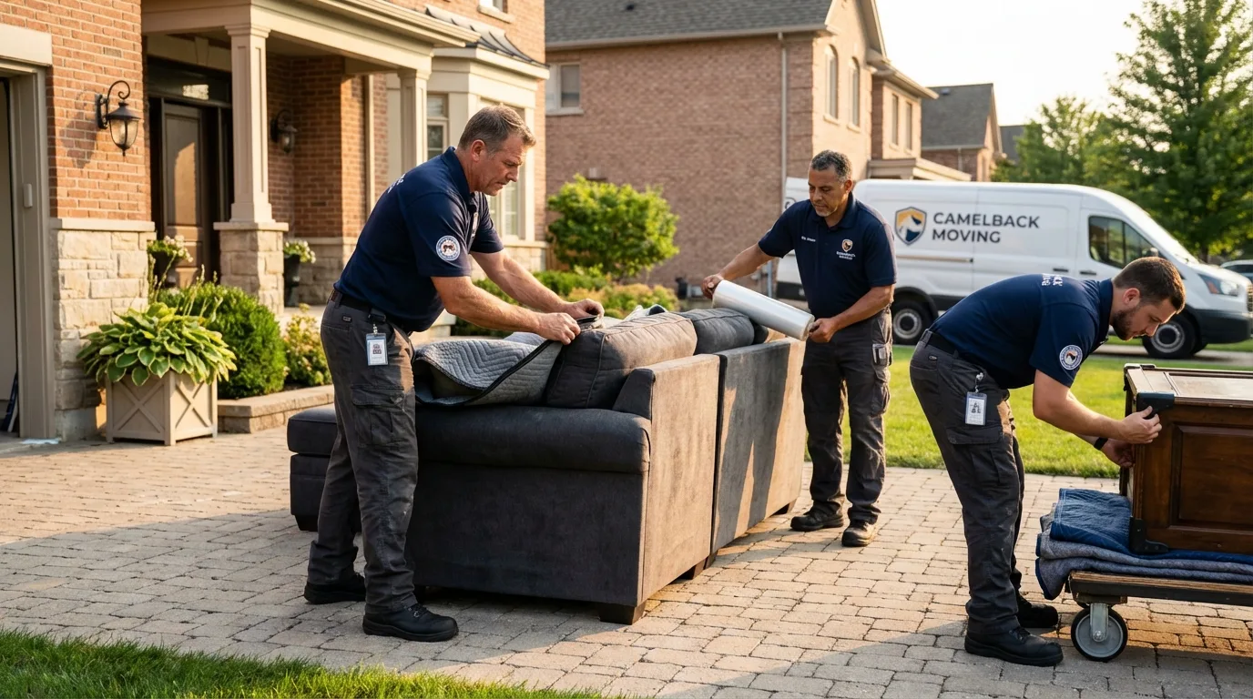 Large estate moving crew wrapping furniture in Ringling, OK